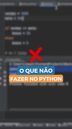 Hashtag - Python, JavaScript, SQL & Ciência de Dados on Instagram: "Essa prática no Python é comum e pode derrubar seu código, mas é fácil de evitar 👀 📲 Clica no link da bio e acesse o minicurso gratuito. #Python #Programação #PythonTips #Código #Dev"