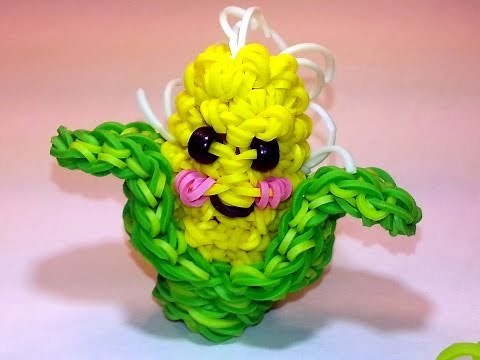 3-D Happy Corn Tutorial by feelinspiffy (Rainbow Loom)