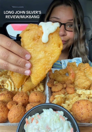 FULL IN-DEPTH LONG JOHN SILVER’S REVIEW/MUKBANG! 🐟💛🎣 @Long John Silver's I’M SO HAPPY I GAVE THIS PLACE A SECOND CHANCE! Fish, Fries, Popcorn Shrimp, Chicken, Shrimp and Hush Puppies 🔥 #longjohnsilvers #ljs #fastfoodreview #friedfish #hushpuppies