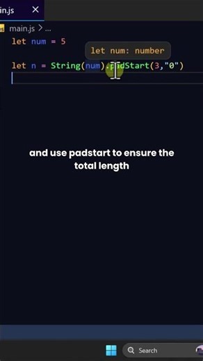 Pad Number #coding #javascript