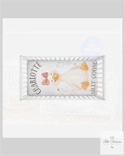 Custom Baby Bedding For Nursery Woodland Theme Crib Sheet With Name Custom Design Silly Goose She...