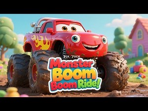 Monster Truck Boom Boom Ride 🚚💨 Fun Truck Song for Kids | Baby Mia & Bunny’s Monster Adventure