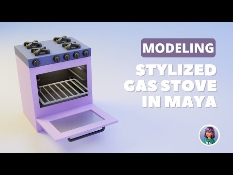 Stylized Gas Stove with Interactive Oven in Maya | 3D Modeling Tutorial