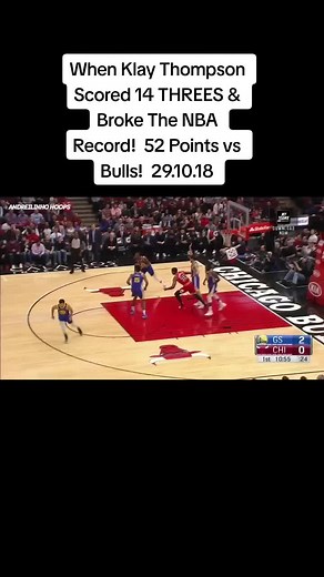 Klay Thompson Breaks NBA Record with 14 Threes! 52 Points vs Bulls