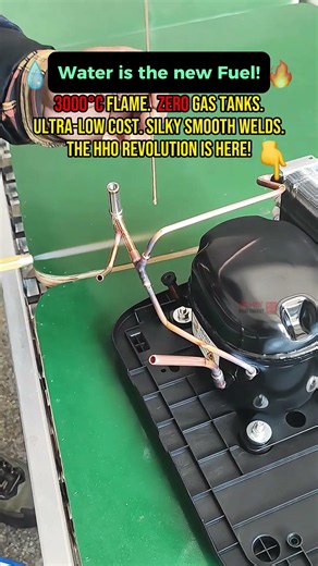 Satisfying Ice Machine Compressor Brazing with HHO machine.#refrigeration #copperbrazing #hydrogen
