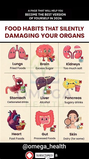 Food Habits That Are Silently Damaging Your Organs#SugarFreeLife#NutritionTip#DailyHealth#StayHealth