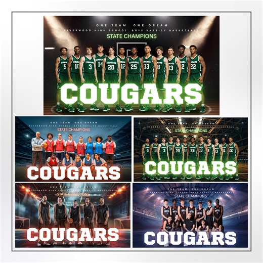 Sports Team Banner Template Bundle, Editable Canva Sports Poster Template, Team Photo Banner Design, Basketball Football Team Poster - Etsy