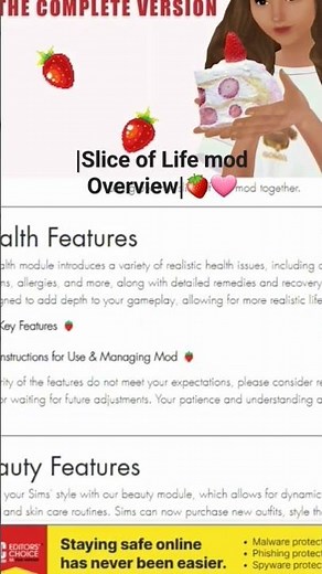 |Slice of Life mod overview| 🩷🍓 #sims4 #sims4mods