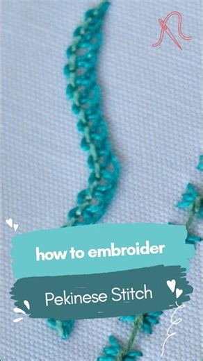 Pekinese Stitch for Borders #HandEmbroidery #EmbroideryTutorial #Shorts