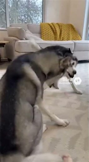 Husky Puppy Screams at Dad… Mom Shows Up and DESTROYS Him 😳🐶