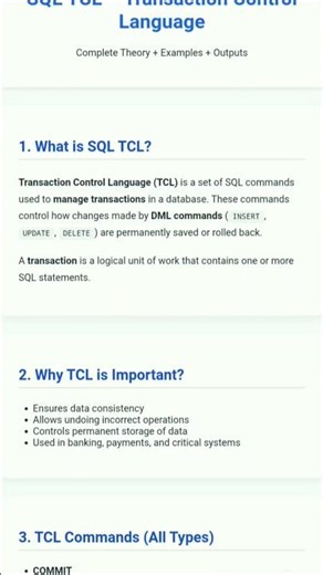 SQL Transaction Control Language (TCL) Made Easy | COMMIT, ROLLBACK, SAVEPOINT