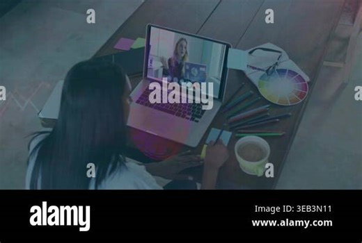 Animation of map and data processing over business people using computer. Global business digital interface technology and networking concept digitally generated video Stock Video Footage - Alamy