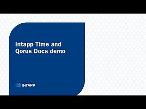 Intapp and QorusDocs Demo