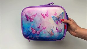ZIPIT 3D Lunch Bag for Girls | Lenticular Lunch Box for School (Butterflies)