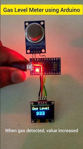 Gas level monitor using arduino and mq5 sensor 🔥🔥 #circuitstories #diyprojects #arduinoproject #gas