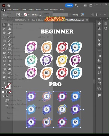 Adobe Illustrator Outline Technique | Beginner vs Pro Tutorial #ytshorts #youtubeshorts
