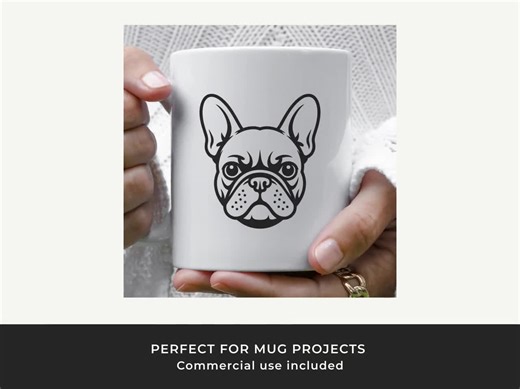 French Bulldog SVG: Dog Face Outline Cut File for Cricut - Etsy
