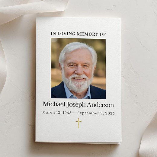 Simplified Catholic Funeral Mass Program Template Editable in Canva Printable Order of Service 4 Page Bi Fold Instant Download - Etsy