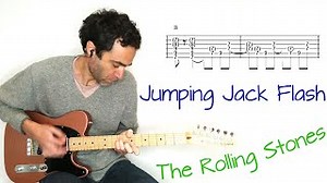 Rolling Stones - Jumping Jack Flash (in standard tuning) - Guitar lesson / tutorial / cover with tab Chords - ChordU