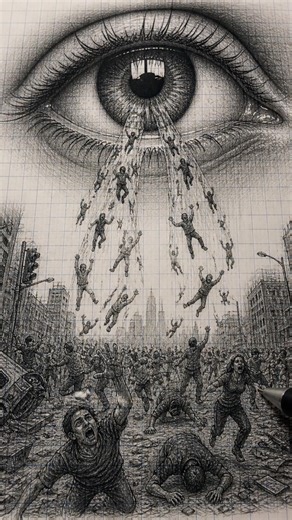 Falling From a Tear – Insane Eye Drawing on Paper