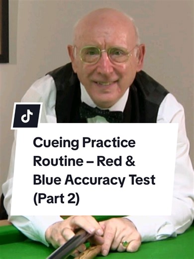 TITLE Cueing Practice Routine – Red & Blue Accuracy Test (Part 2) . . . . Pot one red to any pocket, then play the blue to a corner. Repeat to test straight cueing and control. . . . . Barry Stark – coaching insight shared for training and educational purposes. #uksnooker #snookerUK #snookertraining #britishsnooker #SnookerTips