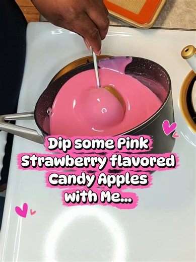 DIY Strawberry Flavored Pink Candy Apples
