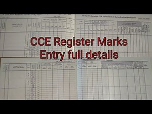 CCE consolidate Marks Evaluation Register Entry full details till class 8
