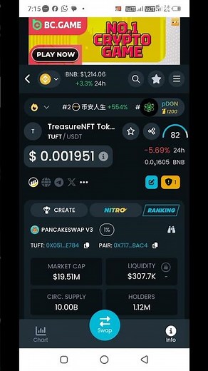 TUFT DexTools || Treasure nft || token || live