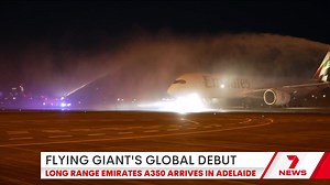 A giant Emirates plane which promises longer and faster air travel has made its international debut in Adelaide. | 7NEWS Adelaide