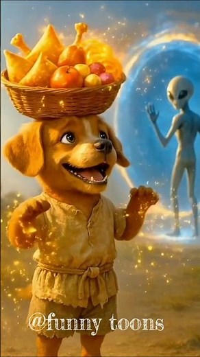 A alien help the baby dog 🐶#story #dog #funnytoons