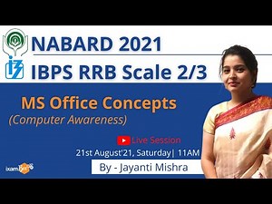 MS Office Concepts (Computer Awareness) | IBPS RRB Scale 2 / Scale 3, NABARD Grade A/B | By Jayanti