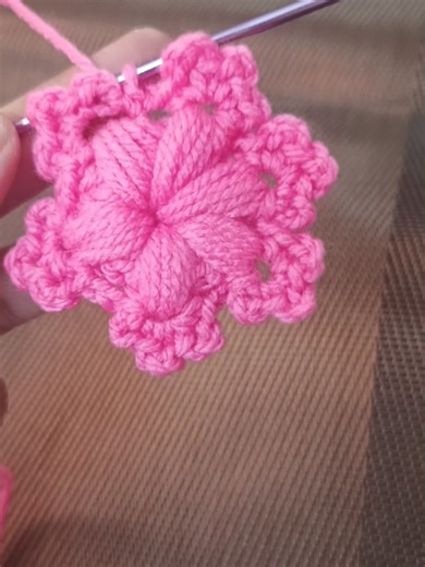Easy crochet 3d flower Tutorial | Flower easy pattern for beginners #crochet #diy #flower #craft #fyp