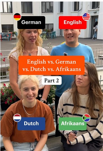 Comparing Germanic Languages: English, Dutch, German, Afrikaans