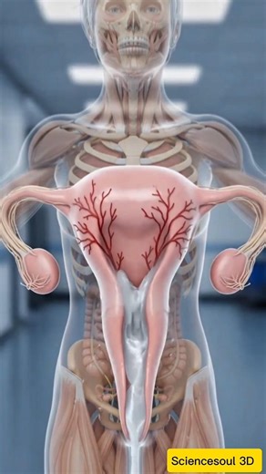 Menstrual Cycle Explained In 3D | Female Reproductive System #anatomy #shorts