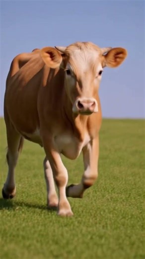 The cow coming in forward and jumping. #cow