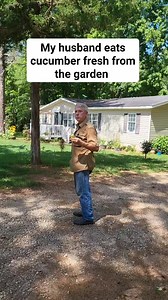 My husband eats cucumber fresh from the garden #AFAM #filipina #couplegoals #garden #funnycouple Pinay sa America | Pinay sa America