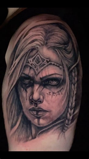 Custom Viking Warrior Tattoo by Lila Rees #vermonttattoos #tattoo #vikingtattoo