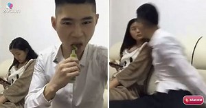 Chàng trai bôi mù tạt vào lưỡi rồi cưỡng hôn bạn gái và cái kết cười đau ruột