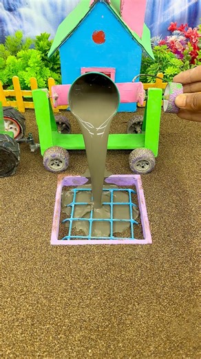 😱 Mini Tractor Making Strong Cement Pillar | Amazing Construction Machine #shorts #youtubeshorts