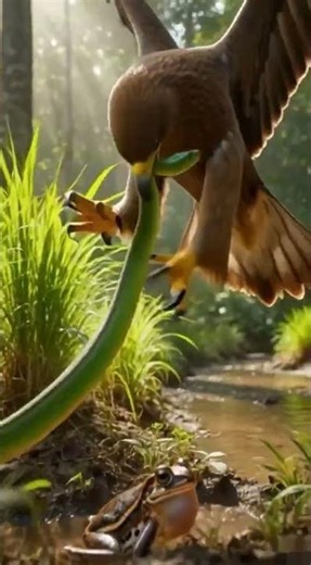 🦅 Eagle Saves the Frog from the Snake 🐸🐍