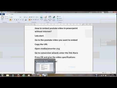 How to embed a youtube video in PowerPoint 2010 without internet