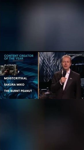 Moist Kritical reacts to Moist Kritical winning content creator of the year #gameawards2025