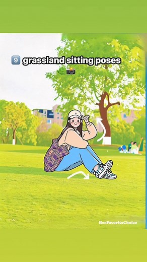 9️⃣ grassland sitting poses 🌿📸 Easy to shoot & effortlessly aesthetic ✨ #PhotoPoses #PoseGuide #OutdoorVibes #fblifestyle | Her Favorite Choice