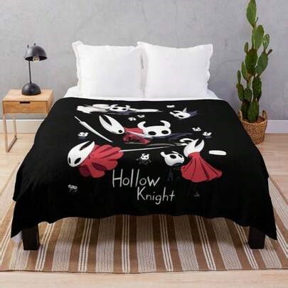 Hollow Knight Silksong Upcoming Indie Video Game Art Throw Blanket Cozy Flannel Soft Warm Blanket For Couch Bed Dark Fantasy Insect Aesthetic Decor Perfect Gift For Gamers Fans Men Women Bedroom (14) | SHEIN
