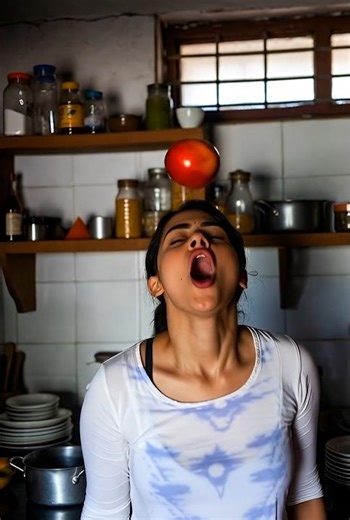 Tried Catching Apple With Mouth… 💀🍎