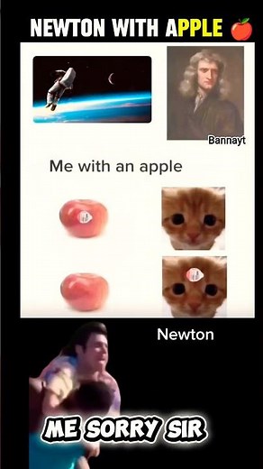 Sir Newton vs Me 🍎 | Same Apple, Different Results 😂#shortsfeed