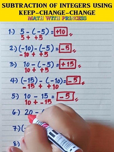 33K views · 361 reactions | Subtraction of Integers Using Keep-Change-Change #Math #mathwithprincess #mathviral #mathlessons #mathematics #mathreview #mathisfun #subtractionofintegers | Math with Princess | Facebook