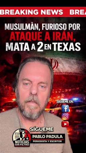 Ya comenzaron los actos irracionales de revancha contra el ataque norteamericano a Irán. Anoche un hombre armado asesinó a dos personas inocentes solo porque estaba enojado con el ataque a Irán. #Austin #Texas #Pistolero #Musulmán