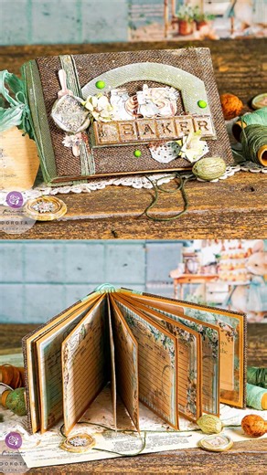 Album Reel Tutorial!! And we LOVE IT!! 💚 Art Dorota turned leftovers from The Home Baker into a pocket-size recipe album — so cute to keep on the counter. Pages are made with our amazing 4x6 recipe cards. She tied the spine with the Home Baker yarns, then layered ephemera, Prima flowers, and trims for texture!Spot the title on the cover: BAKER — cast with our Home Baker mould. The sweetest finishing touch for your recipe books!Save the tutorial to build your own keepsake for family recipes, fav