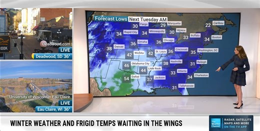 76K views · 780 reactions | Ready or not, temperatures are about to take a plunge early next week from the Midwest and Northeast all the way to the Deep South. Some areas will even get the first snow of the season in parts of the Great Lakes. Here's how cold it's going to get: | The Weather Channel | Facebook